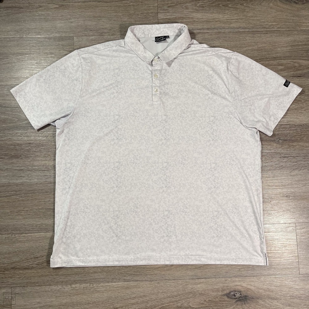 Sunday Swagger Mens Polo Shirt Geometric Golf Performance Casual  4XL Gray/White